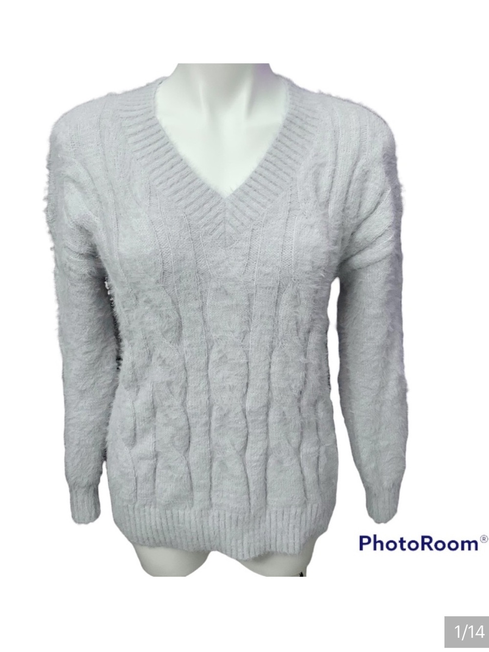 NWT Lucky Brand Plush V Neck Pullover Snagging Sweater Light Blue - Size Medium